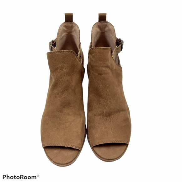 Lucky Brand Banu Peep Toe Buckle Ankle Bootie 6.5 - Picture 3 of 10